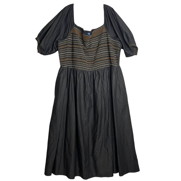 Old Navy Fit And Flare‎ Off Shoulder Cotton Poplin Smocked Maxi Dress Womens 4X - Picture 1 of 9